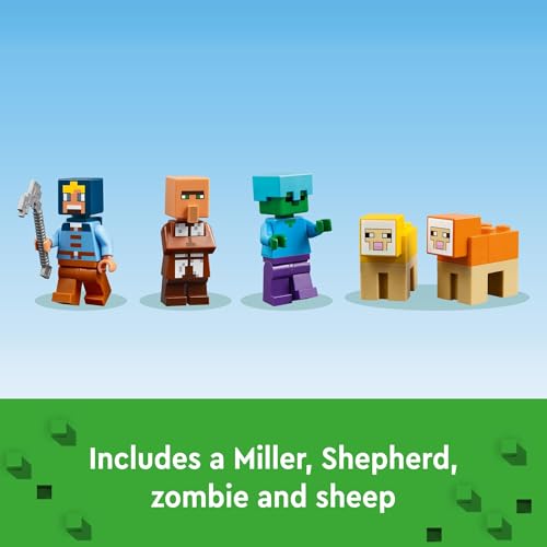 Minecraft 21262 - Giocattoli da costruzione della fattoria del mulino a vento, giocattoli Minecraft per bambini, ragazzi e ragazze, età 8+ - 3 minifigure incluse - Regalo di compleanno per gli - Lego - Immagine 5