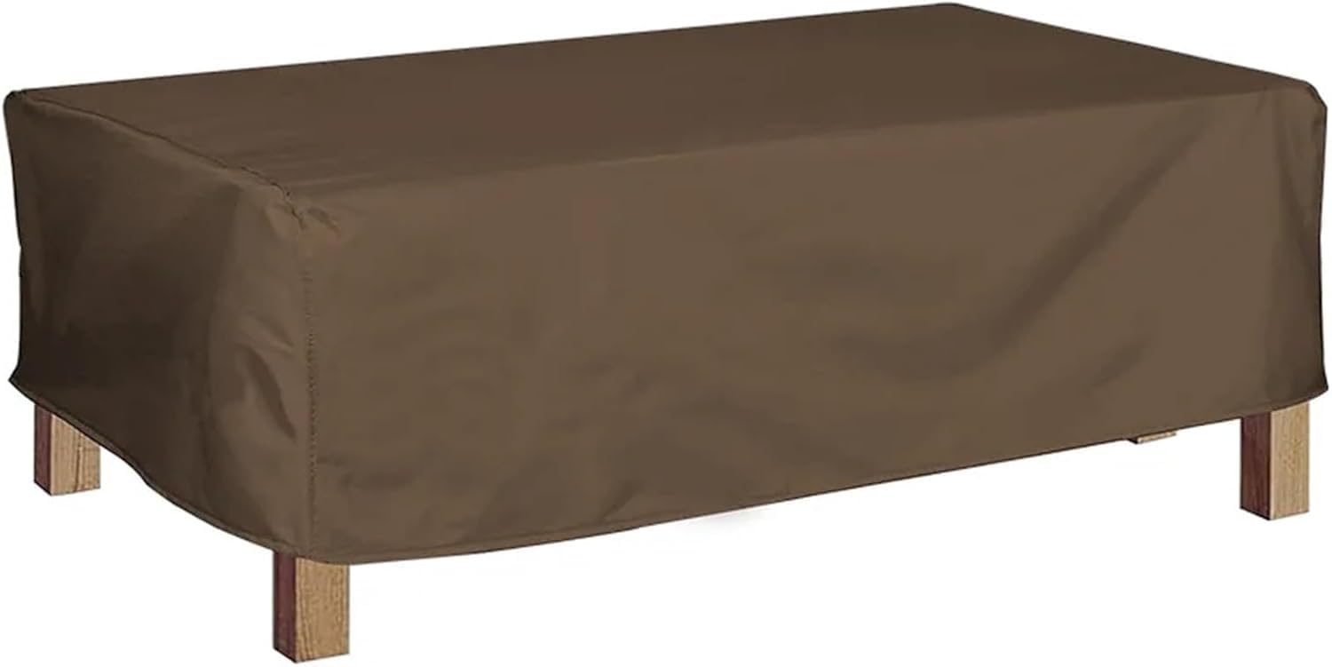 Pokrowce Na Meble Ogrodowe 210d Zewnętrzne Stoliki Kawowe Pokrowiec Wodoodporne Pokrowce Na Stoły Ogrodowe Pyłoszczelne Meble Ogrodowe, Coffee, 122x64x46cm