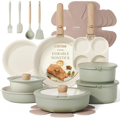 CAROTE 25pcs Pots and Pans Set Non Stick, Cookware Sets, Kitchen ...