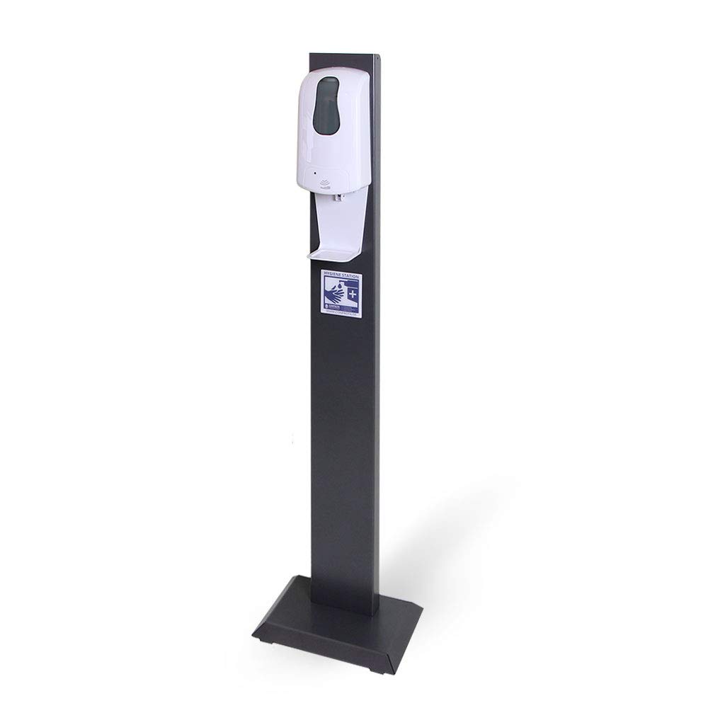 Hygienestation mit Desinfektionsspender - Desinfektionssäule mit Sensor oder Manual - Desinfektionsstation für Innen & Außen (Sensor 1000 ml)