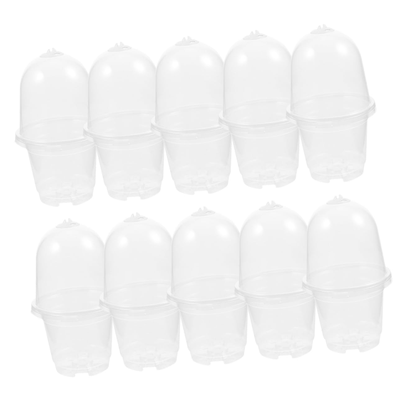 Abaodam 5 Ensembles Pot de Semis Transparent Couvercle de Pots Plastique pour Plantes Potager Extérieur Durable Réutilisable pour Culture de Semences