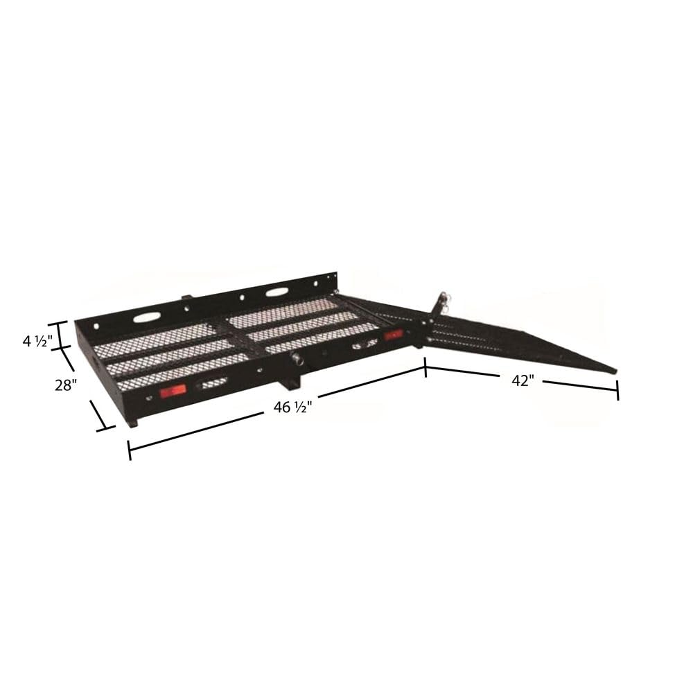 Titan Ramps Folding Steel Scooter and Wheelchair Carrier with Ramp, 400 lb. Weight Capacity Class III or IV 2" Hitch Receiver