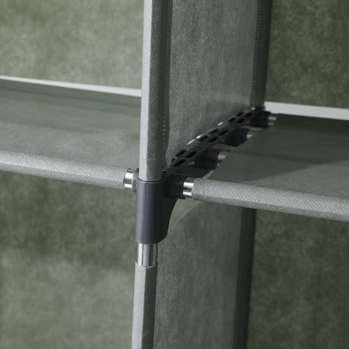Image of Kuber Industries (Pack of 5) 8 Layer Book Rack | Book Cabinet Shelves for Bedroom Office Living Room | Storage Shelve for Books Storage Organizer | Adjustable Shelf Rack | SJ88G | Grey