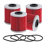 Tvent HF207 KX250 Oil Filter for Kawasaki KX250F KX450 KX450F for Suzuki FL125 RMZ250 RMZ450 RMX450Z for Beta EVO 250 EVO 300 Motor Replacement for 52010-0001 16510-35G00 Pack of 4 Oil Filter