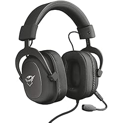Audifonos Con Microfono Para Cantar Trust Cascos Gaming GXT 414 Zamak Auriculares Gamer con Micrófono Extraíble y Flexible y Diadema Ajustable, Cable Trenzado de 1 m, para PS4, PS5, PC, Nintendo Switch, Xbox One, Xbox Series X - Negro