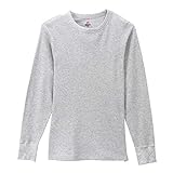 [ヘインズ] ロングTシャツ サーマル 防寒 あたたかい 丸首 長袖 無地 ワッフル BEEFY サーマルクルーネックロングスリーブ HM4-Q103 メンズ ヘザーグレー L