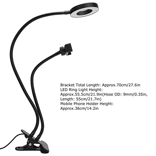 2in 1 LED Selfie Ring Light with Cell Phone Holder, Ring Light with Stand, Cell Phone Selfie Lights, Adjustable Desk Lamp for Live Stream