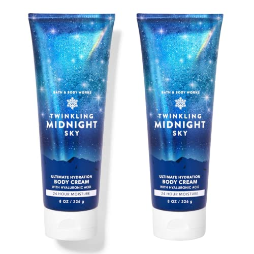 Bath and Body Works Gift Set of of 2 - 8 oz Body Cream - (Twinkling Midnight Sky), Full