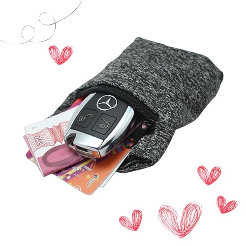 Image of boshiho Unisex Zippered Wristband Pouch Runner's Wrist Pocket Reversible Wrist Wallet