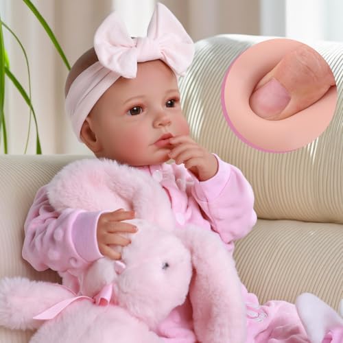 Image of BABESIDE Reborn Baby Dolls - 20-inch Cute Soft Vinyl Realistic Baby Doll Real Life Baby Dolls with Complete Accessories Perfect for Cuddling, Playtime, and Gift Giving