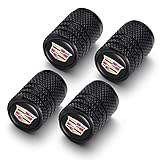 LUBOLAN Metal Auto Tire Valve Stem Compatible with Cadillac CT6 XT5 CTS XTS SRX ATS DTS STS Trim Accessories 4pcs Black