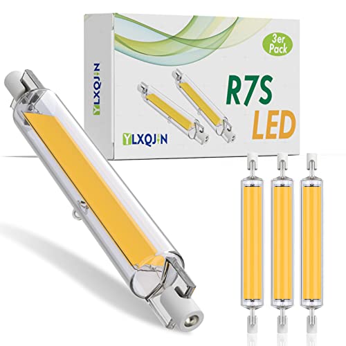 YLXQJIN R7S LED 118mm Dimmable, 15W Bombilla R7S LED 118mm Regulable, Bombillas LED R7S Lamp reemplaza 120W R7S Bombilla Halógena, 1200LM, AC/DC 220-240V (118mm 008, 3PCS Natural White)