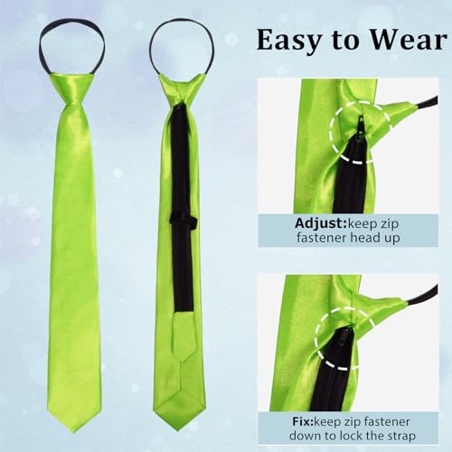 Image of Luckyvestir Womens Tie, Pre Tied Black /Red Ties for Women Adjustable Zipper Womens Necktie