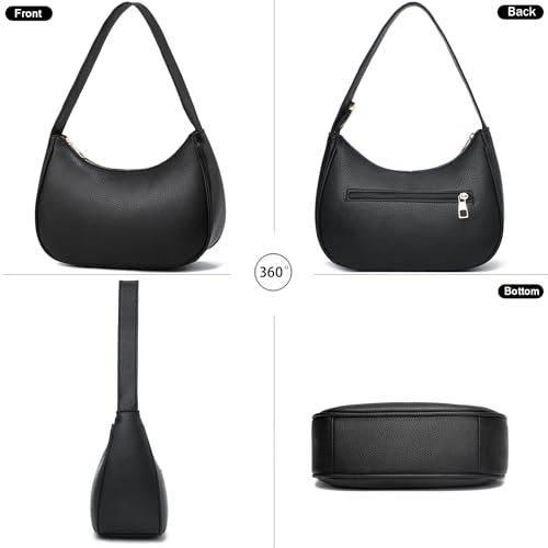 Baikeli BAI107-BLACK Crescent Shoulder Bags For Women Small Shoulder Purse Handbag Retro Classic Clutch Hobo Tote Bag Underarm Purse thumb #3