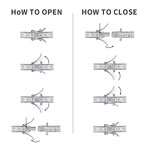 Kose ATS6009-11 925 Sterling Silver Bracelets For Women And Men | Princess And Round Cut 3Mm Cubiz Zironia Classic Tennis Bracelet thumb #4