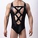 Cambkatl Men's Faux Leather Wrestling Singlet Jockstraps Corssover Sissy One-Piece Jumpsuit Stretch Leotard Bodysuit