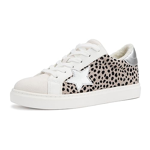 Image of PARTY Women's Fashion Sneaker Lace Up Low Top Comfortable Cushioned Walking Shoes,Spooky,Cheetah,9