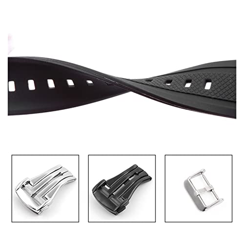 Correa de goma de silicona compatible con Edifice Watchbands pulsera de acero de 25 mm para hombre 6