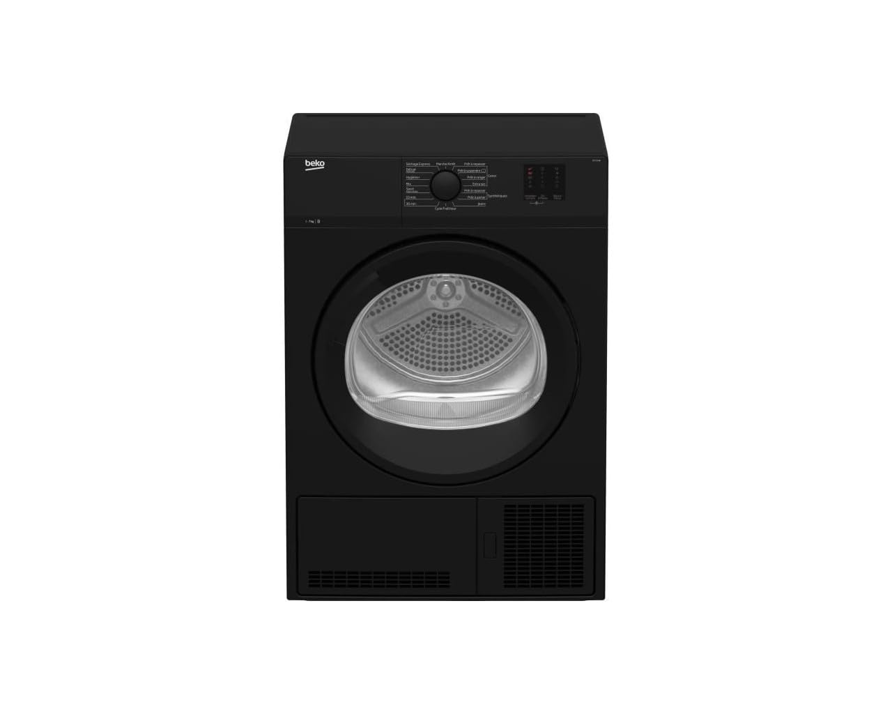 Seche-linge a condensation BEKO DCY724B - 7 kg - Classe B - Tambour Aquawave - Noir