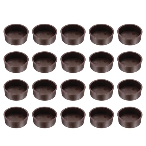 Image of uxcell 20pcs Plastic Hole Cover Plug for 37mm(1 1 /2 inch) Concealed Hinge Cup and Screw Hinge Hole Plugs Covers for Kitchen Cabinet Furniture, Brown