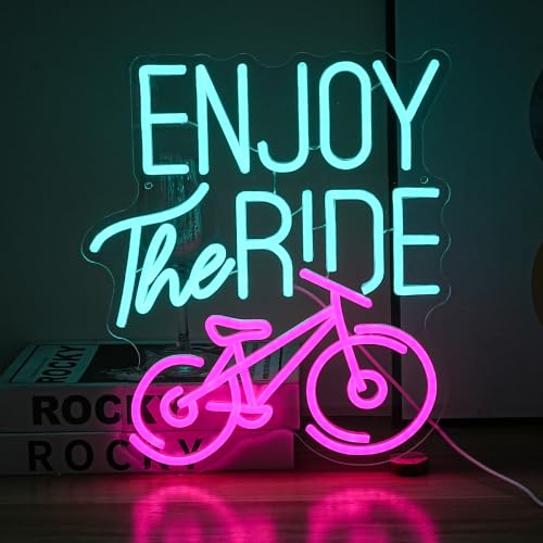 Image of Enjoy The Ride Neon Sign, Gym Sign Fitness Neon Light, Usb Powered
