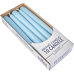Cereria di Giorgio Risthò - Velas cónicas para candelabro, Cera, Color Celeste, 2,2 x 25 cm, 10 Unidades