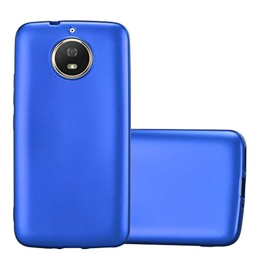 Cadorabo Funda para Motorola Moto G5S en Metallic Azul - Cubierta Proteccíon de Silicona TPU Delgada e Flexible con Antichoque - Gel Case Cover Carcasa Ligera