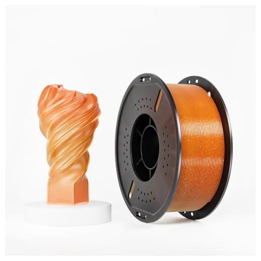 Clear Sparkle PLA 3D Printer Filament 1.75mm – Crystal Glitter Finish, ±0.02mm Precision, 1KG Spool – Glossy Transparent PLA for Stunning Shiny Prints, Fits Most FDM Printers (Crystal Orange)
