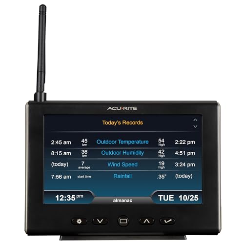 AcuRite Iris Weather Station with Rain Gauge and Wind Speed/Direction, Indoor Outdoor Thermometer Wireless Outdoor Sensor for Temperature and Humidity, and HD Display with Built-In Barometer (01535M)