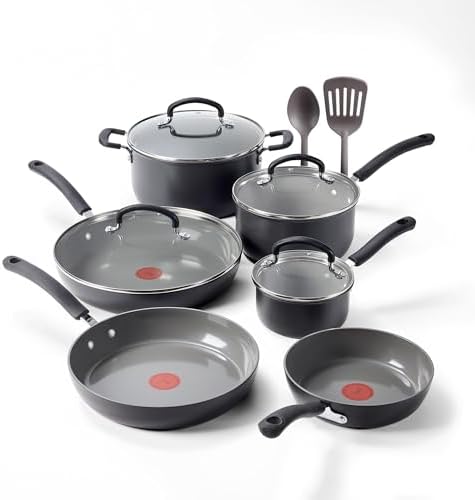 T-Fal Ultimate Hard Anodized 12-Piece Ceramic Nonstick Cookware S...