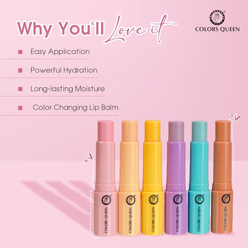 Image of Colors Queen Lip Softner Color Changing Lip Balm for Dry & Chapped Lips Enriched with Jojoba Oil & Olive Oil | Moisturizing & Nourishing Lip Balm (06)