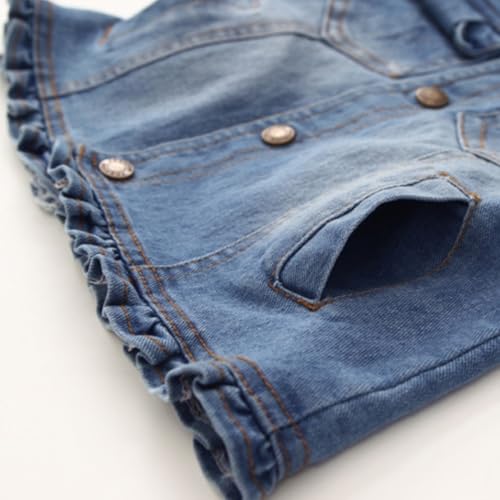 Mud Kingdom Denim Vest for Little Girls Button-Down Sleeveless Outerwear Lapel Retro Ripped4