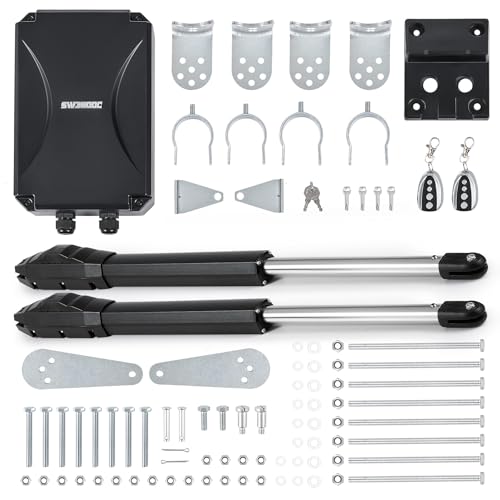 CO-Z Automatic Dual Swing Driveway Gate Opening System Electric Opener for Doors up to 6 m or 400kg per Wing Kit with Remote Control