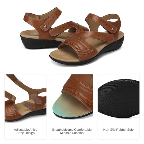 Image of SHIBEVER Wedge Sandals for Women Dressy: Comfortable Summer Low Wedges 2026 Platform Walking Womens Shoes