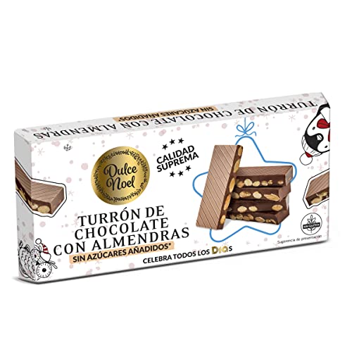 DIA DULCE NOEL turrón chocolate con almendras sin azúcar estuche 175 gr