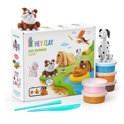 HEY CLAY Dog Buddies Kit d'argile à modeler sèche à l'air libre pour