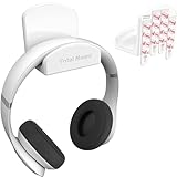 TotalMount Headphone Hanger – Includes Removable Adhesive Strips for Easy, Damage-Free Wall, Desk, or PC Mounting (Premium White Headphone Hook – One Pack)