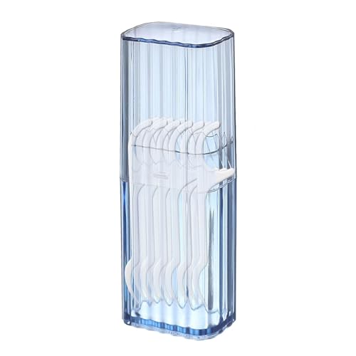 Samuliy Dispensador de hilo dental de viaje, dispensador de hisopos de algodón, caja de almacenamiento, contenedor de viaje para palillos de hilo dental, palillos de dientes, hisopos de algodón,