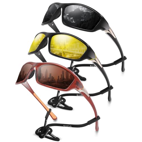 Polarized Sports Wrap Around Sunglasses Men Fishing Running Golf
