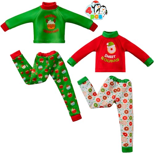 JOYIN 4 Chandails Noel Moches Santa, Flanelle Festive