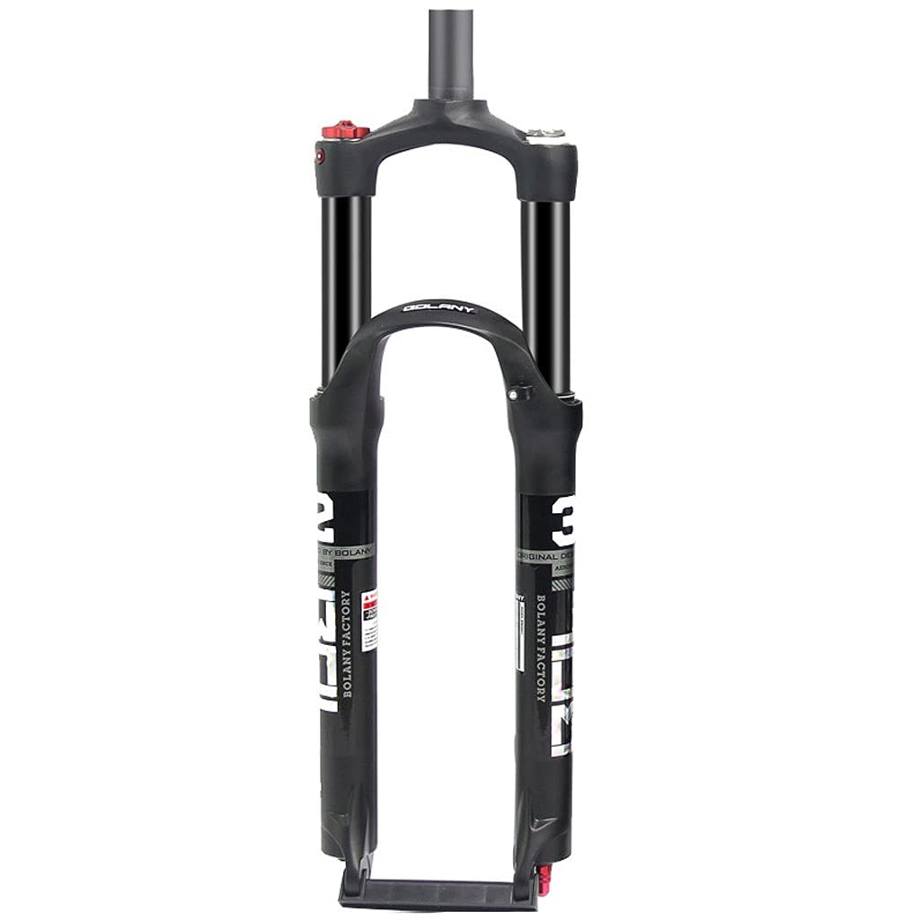 Horquilla de suspensión MTB 26/27.5/29 con 100 mm de Recorrido, Tubo Recto de 28.6 mm, Cierre rápido QR de 9 mm, Doble cámara, Corona de aleación de Aluminio para Bicicleta de Mont