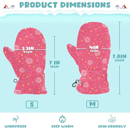 Image of Plaaee Early 1990s Pattern Kids Glove Warm Mitten Winter Favor for Toddler Boys and Girls Children Cold Weather Gloves