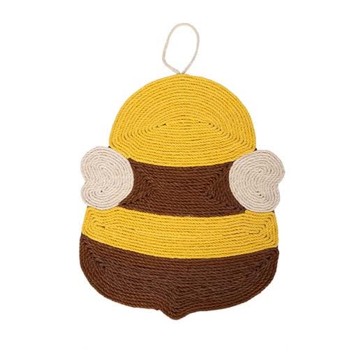 Cat Scratcher Mat, Natural Sisal Bee Shape Cat Scratch Mats, Anti-Slip Cat Scratching Pads Toy for Indoor Cats, Horizontal Floor Cat Scratching Pads Rug