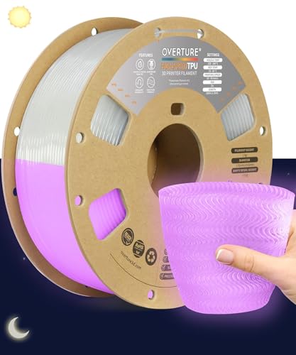 Image of OVERTURE TPU High Speed Filament 1.75mm Flexible Roll, 95A Soft 3D Printer Filament, 1kg Spool (2.2 lbs), Fit Most FDM Printer (HS TPU Luminous Pink)