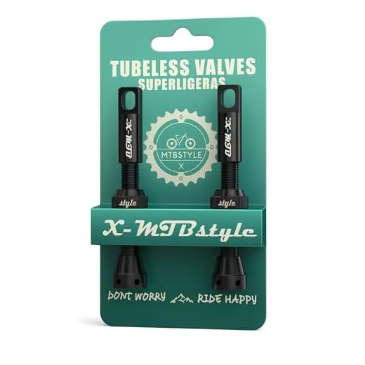 XMTBSTYLE 2 Valvula Tubeless MTB | Pack Válvulas Presta para Bici de Montaña, Carretera, E-bike, Gravel, BMX | Pack 2 Valvula Bicicleta para Kit tubeless | Valvulas MTB tubeless Bici (44mm) NEGRO