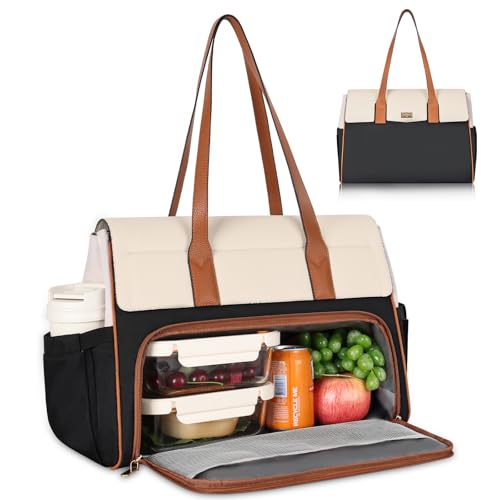 Jetviivid 15.6 Zoll Laptoptasche mit LunchFach, 2-in-1 Groß Lunchtasche Handtasche, Aktentasche Wasserdicht, Bürotasche für Arbeit, Büro, Business