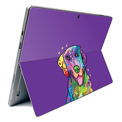 Image of MightySkins Carbon Fiber Skin for Microsoft Surface Pro 7 - Golden Retriever Rainbow | Textured Carbon Fiber Finish | Easy to Apply, Remove, and Change Styles | Made in The USA