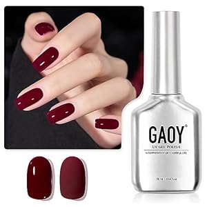 GAOY Red Gel Nail Polish, 16ml Soak Off Gel Polish, UV Light Cure for Nail Art DIY Manicure at Home, 1149 Dark Red Cherry