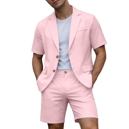 Costume homme 2 pièces blazer à manches courtes et short pour l'été