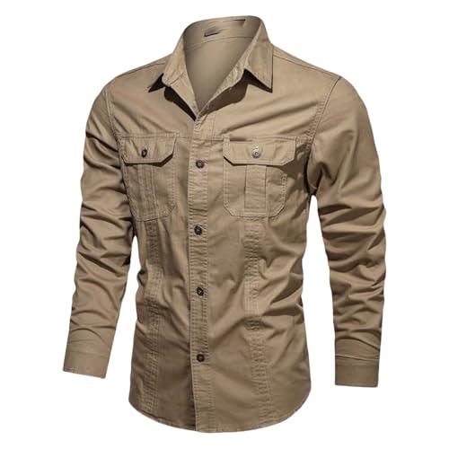 Chemise militaire homme pour sorties extérieures et loisirs coupe ajustée USTZFTBCL